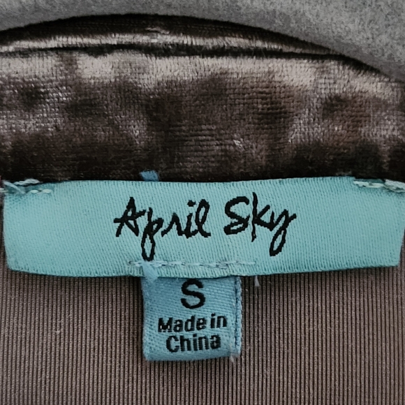 APRIL SKY Velvet Babydoll Top Womens Small Brown Embroidered Whimsigoth - Picture 7 of 9